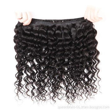 Wholesale Brazilian Hair Deep Wave Bundles Natural Color Human Hair Weaves Bundles Unprocessed Deep Wave Hair Extensions